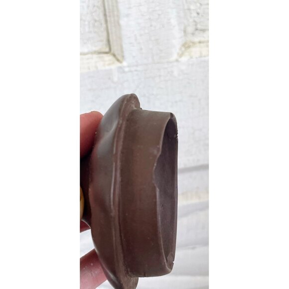 Vintage Clay Pumpkin Chinese Yixing Teapot Vines Big Stem Handle Signed - Picture 16 of 16